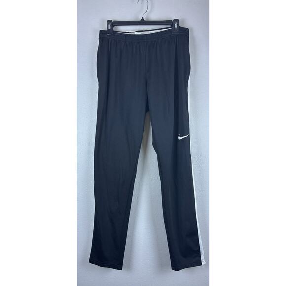 Nike Sz L Drift Strike KPZ Black Wht Stripe Ankle Zip Elastic Drawst Logo pants - Picture 1 of 9